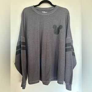 Mickey Mouse Sweatshirt Disney Women's Long Sleeve Jersey Charcoal Gray- Size XL